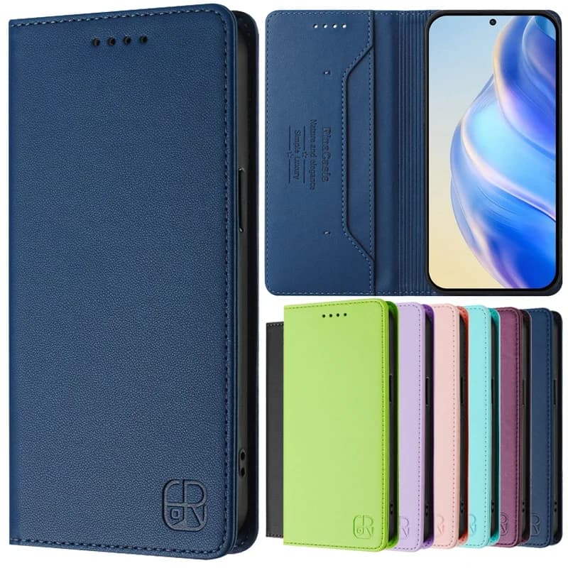 Phone Case with luxury anti-theft cover for Samsung Galaxy S24 FE Ultra Plus S24FE 5G Leather Case Magnete Solid color Capa