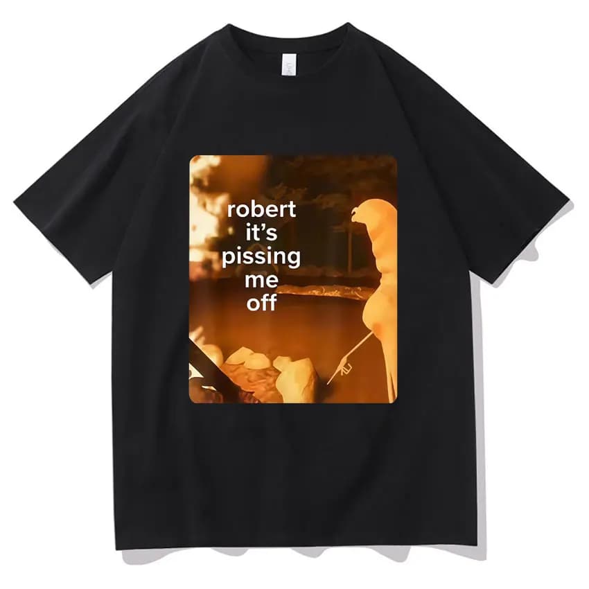 T-shirt Marcus The Worm Robert Meme in stile Harajuku, per uomo e donna, con grafica pop, in cotone, girocollo, oversize, a maniche corte.
