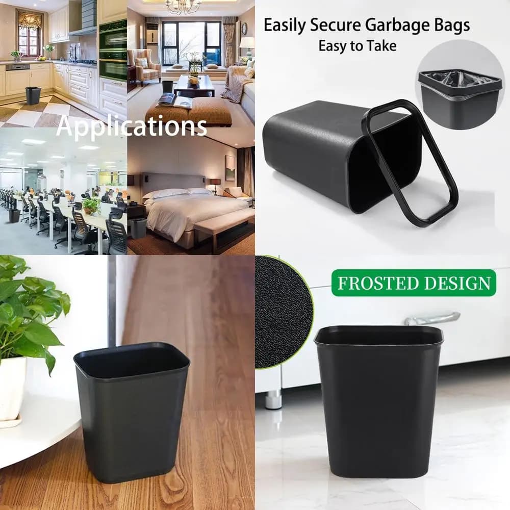 Bidoni della spazzatura compatti in plastica da 4 pezzi e 2 galloni per casa, ufficio e cucina - Design sottile per spazi stretti