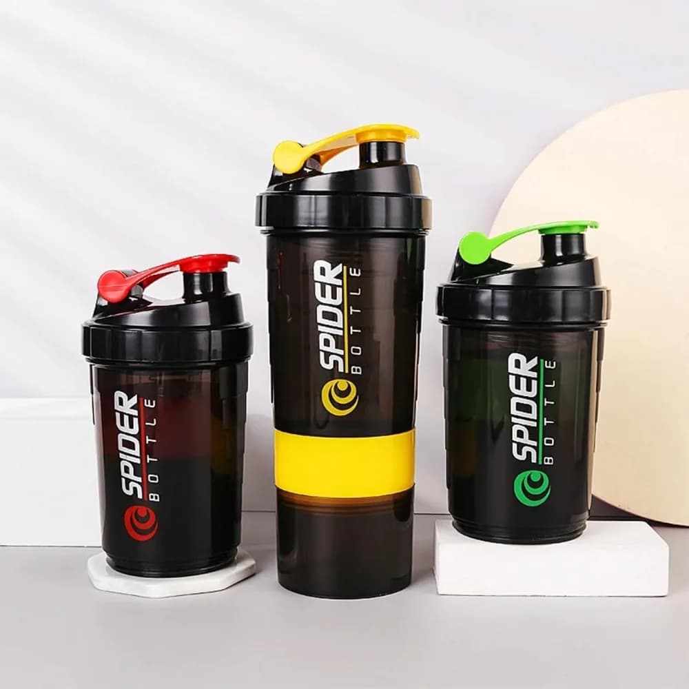 3 Layers Shaker Protein Bottle Shake Cup Large Capacity Water Bottle Mixing Cup Mixing Bottle for Body Building Exercises