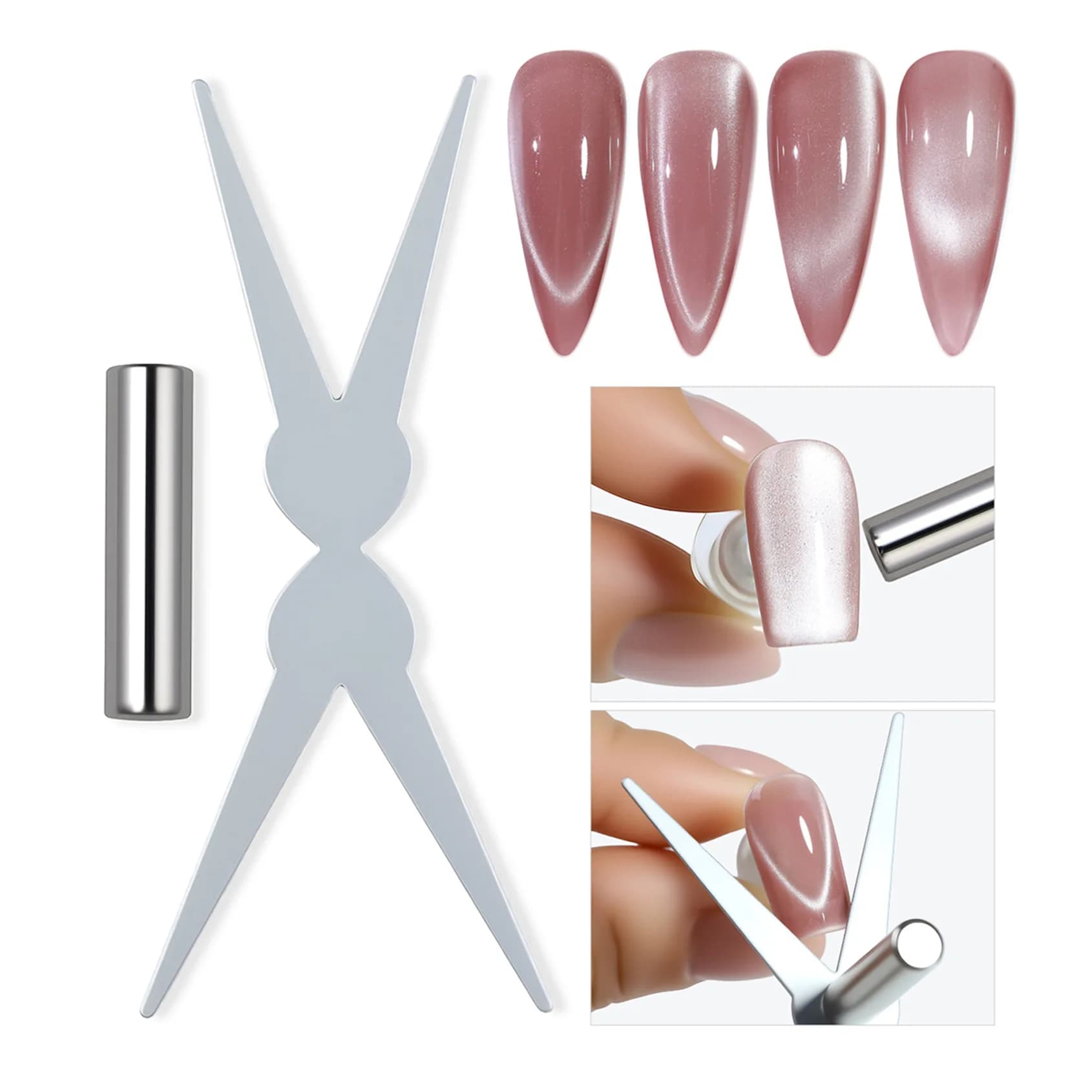 1 pz doppia testa a forma di Y per unghie a forma francese forte magnete per occhi di gatto foglio di ferro nail art gel smalto effetto magnetico strumento per manicure