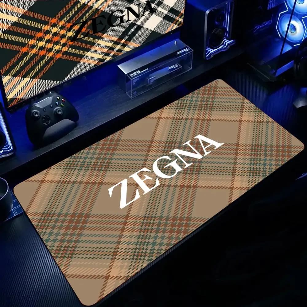 Tappetino per mouse Zegna di lusso leggero, tappetino per mouse grande da gaming con bordo rinforzato, tappetino spesso per tastiera e scrivania
