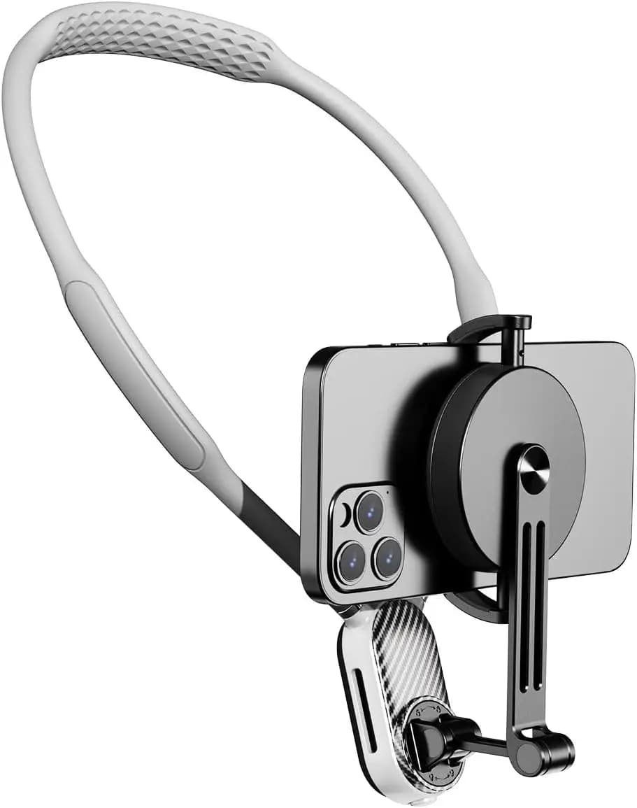 Supporto magnetico per collo per telefoni Supporto per telefono POV Supporto per petto a mani libere Registrazione video Vlog per iPhone 16 15 14 13 Telefoni Android