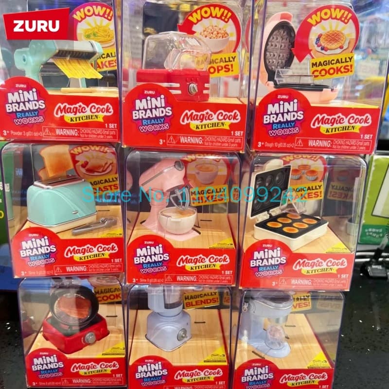 Genuine ZURU Mini Brands Magic Cook Mini Blender Playset Real Function Dollhouse Kitchen Accessory Pretend Cooking Toy Ornament