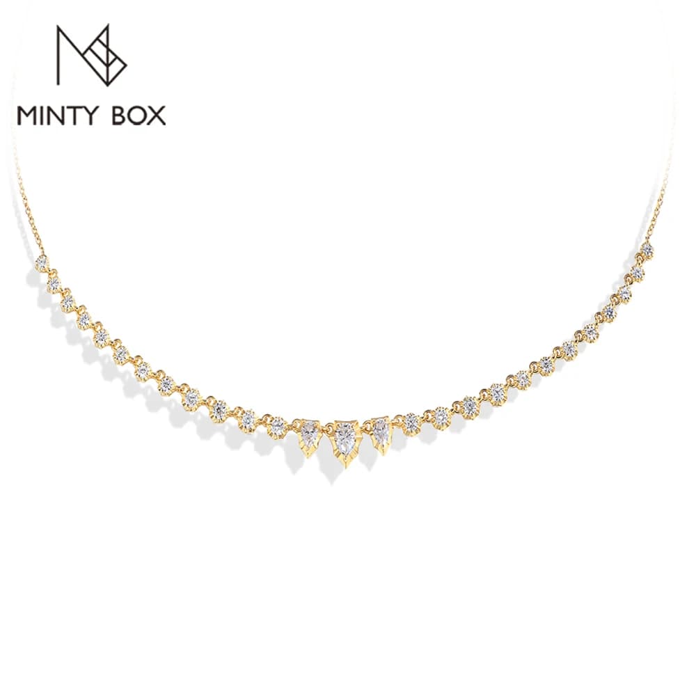 MINTYBOX S925 Sterling Silver Moissanite Snake D VVS1 Lab Diamond 18k Placcato 45cm Collane per le donne Regalo di gioielli di compleanno