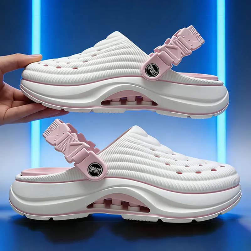 Scarpe EVA con fori, ciabatte estive da donna, antiscivolo, con punta chiusa, suola spessa, doppio uso, sandali sportivi da spiaggia per esterni.