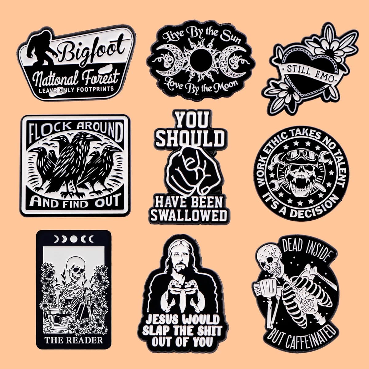 Halloween Skeleton Quotes Pins Cool Anime badge spille per abbigliamento spille smaltate distintivi accessori per gioielli regali per gli amici
