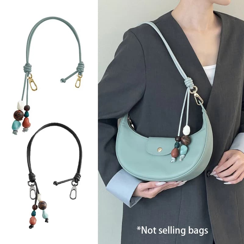 New ceramic beads shoulder strap for Xtra Fashion without punching, modified buckle, women's handbag decoration