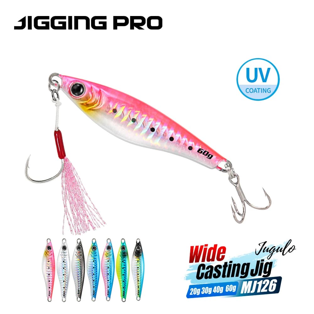 JIGGING PRO JUGULO Micro Wide Casting Metal Jig 20g 30g 40g 60g Slow Jigging Lure Esca Artificiale per Acqua Salata con Amo