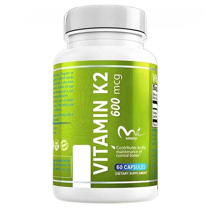 Vitamin K2 supplement for Men and Women MK-7- High Strength 600mcg - Supports Ossea and Arterian Health -60 Vegetarian Capsules