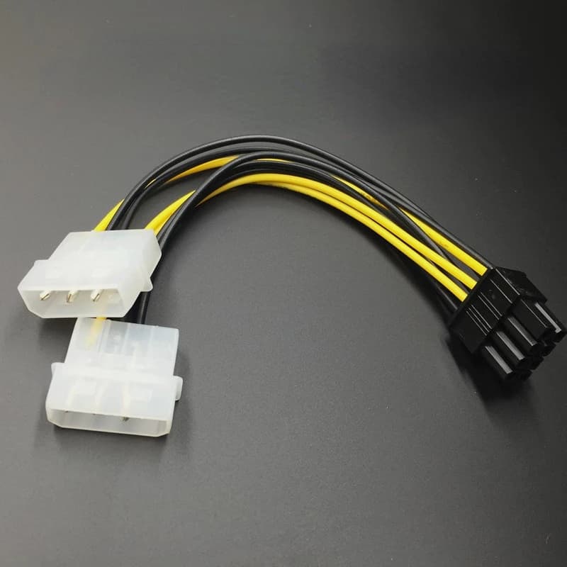 Cavo di alimentazione per scheda video doppia da 18 cm da 8 pin a 4 pin Cavo di alimentazione per scheda grafica Molex a forma di Y da 8 pin PCI Express a doppio 4 pin