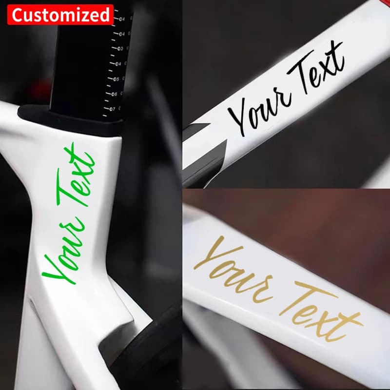 Wall decal Custom for Bicycle, Waterproof, with Font Written in Hand, for Bike Frame Road and MTB, Helmet Moto, Tank Fuel