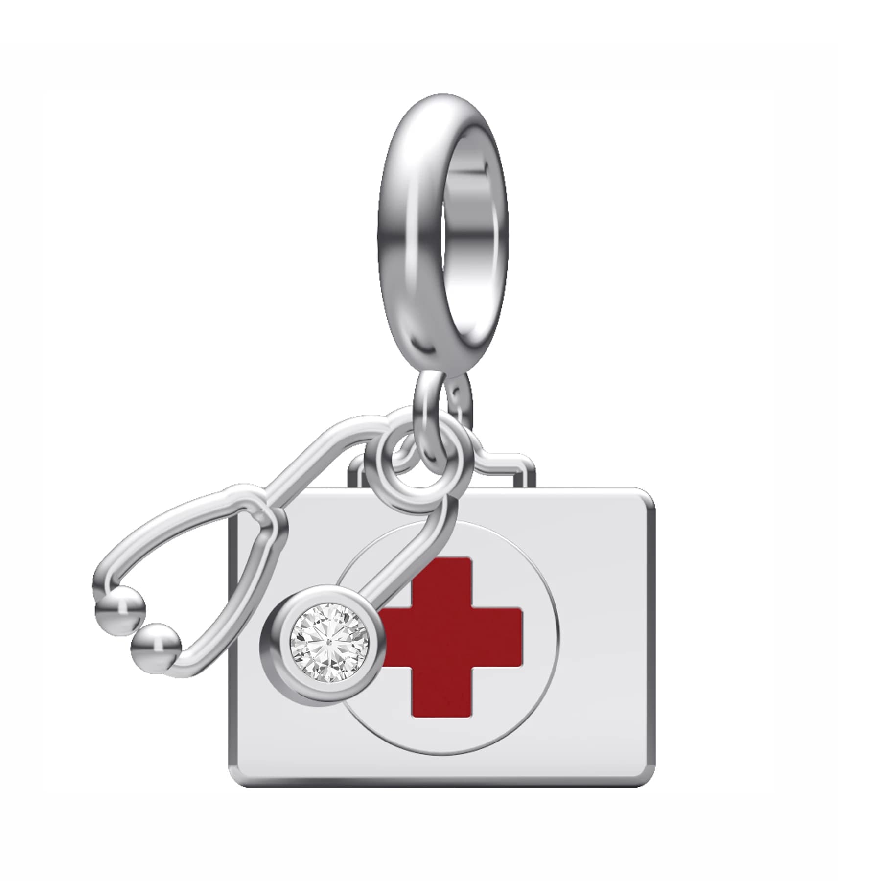 FC Jewelry Fit Original Pan Charms bracciale 925 stetoscopio in argento Kit di pronto soccorso medico perline per fare infermiere dottore Berloque