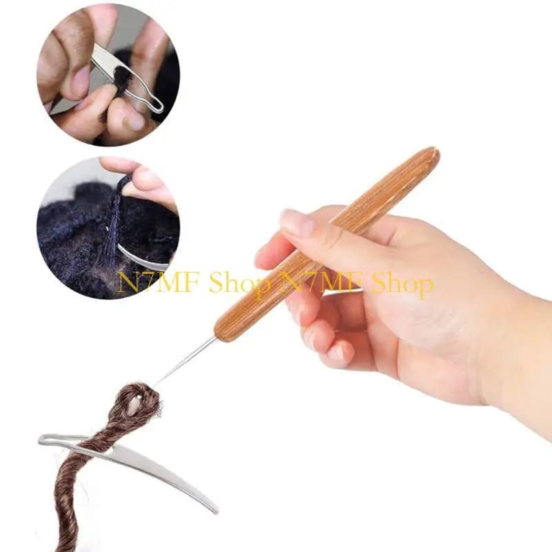 N7MF Dreadlock Crochet Natural Bamboo Handle Hook 0.5Mm 0.75Mm 1-Hook 2-Hooks 3-Hooks