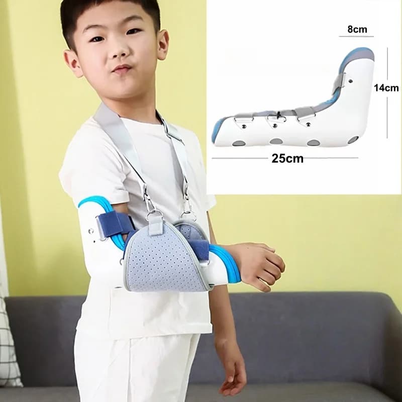 Tutore per lesioni alle spalle con imbracatura per bambini, tutore per il gomito dei bambini con cinturino, polso, gomito, post-chirurgia per fratture della clavicola
