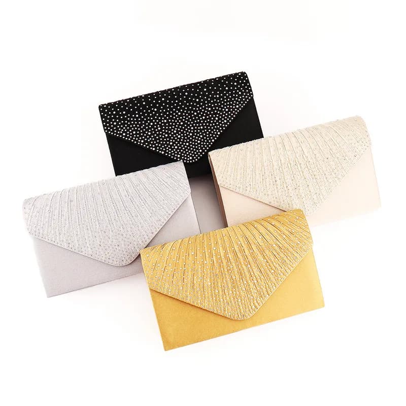 Borsa Clutch da Sera per Donne - Borsa a Tracolla Elegante e Lucida per Matrimoni e Feste