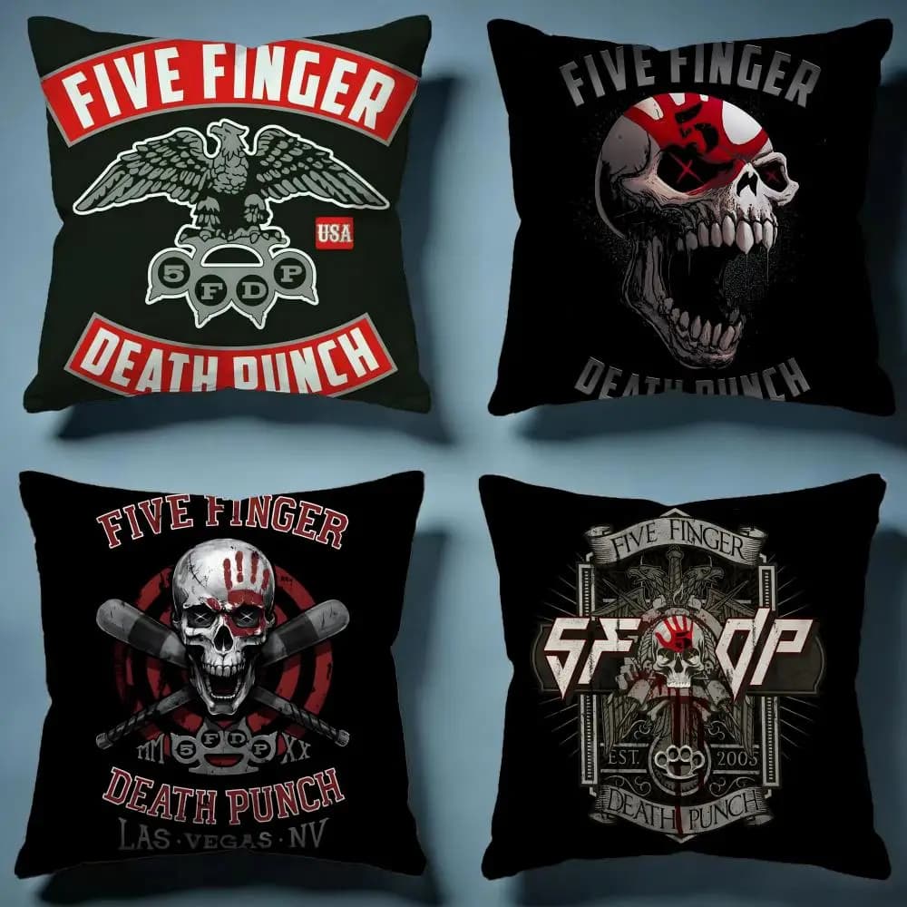 Fodera per cuscino Fashion FFive Finger Death Punchiou, morbida fodera decorativa per cuscino, adatta per camera da letto, divano, auto, viaggi