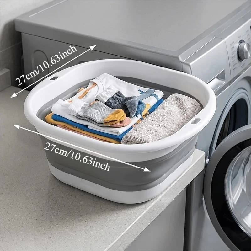 1pc Foldable Bucket, Available in Various Sizes, Comes with a Storage Basket for Storing Laundry And Bath Towels. Compact Design