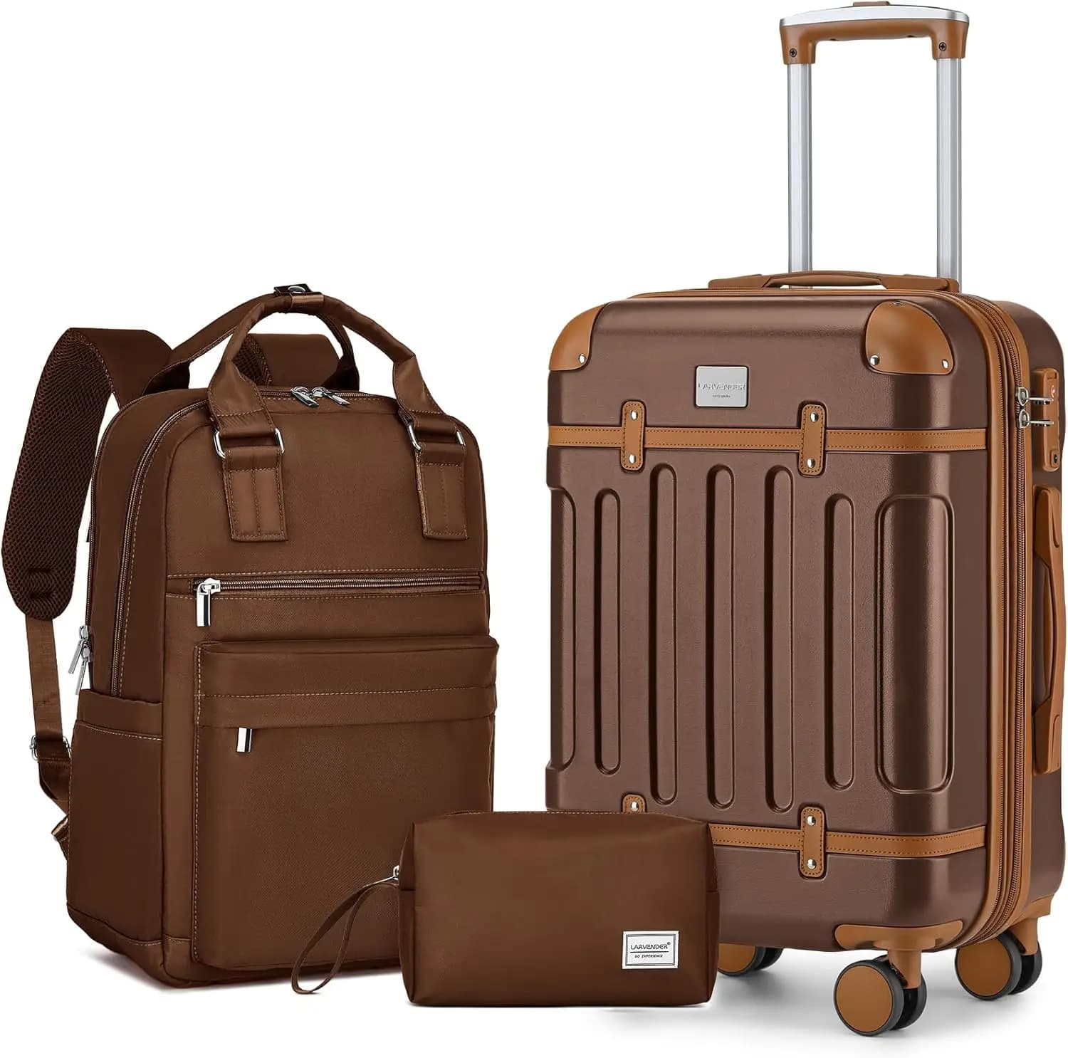 Set di 3 Valigie Espandibili con Serratura TSA, Trolley Leggero con Guscio Rigido per Donne, Approvato dalle Compagnie Aeree