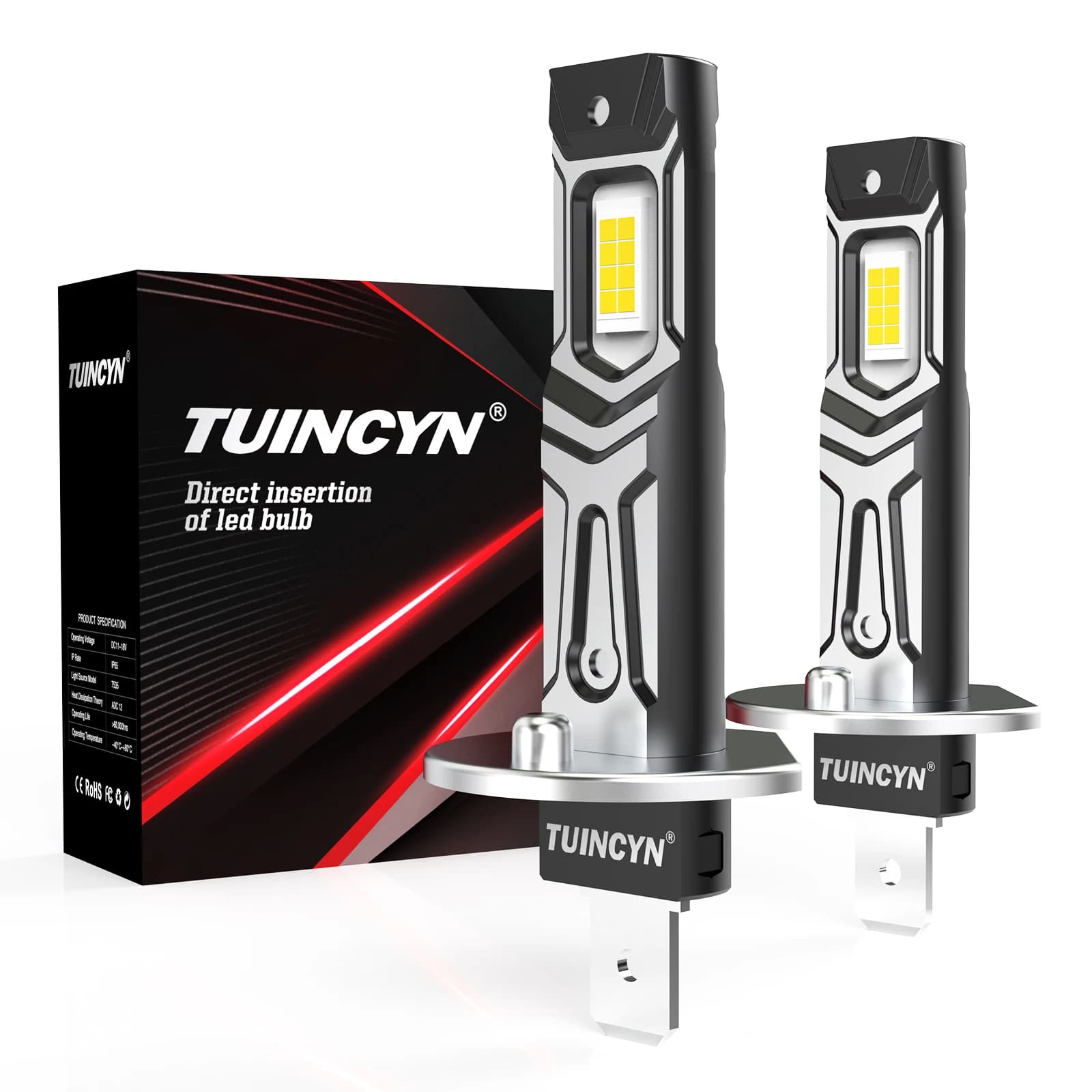 2x H1 Led Faro per auto Super Bright White 6000K 16000Lm CSP Chip Plug and Play Faro abbagliante per Alfa Romeo 147 2000 ~ 2010