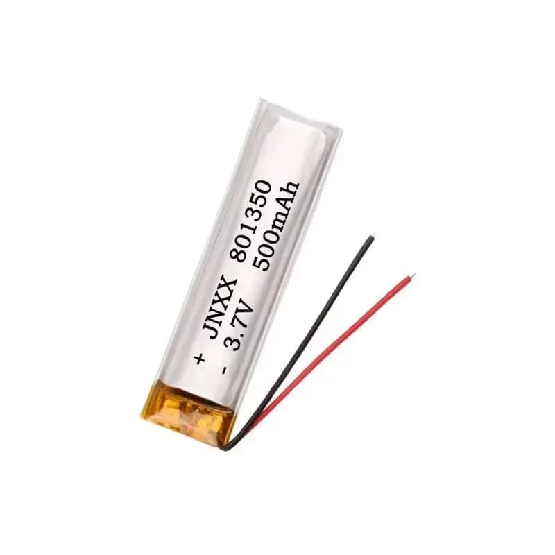 Batteria ai polimeri di litio 801350 da 500 mAh 3.7V con scheda di protezione, ideale per piccoli ventilatori, spazzolini elettrici, auricolari Bluetooth e luci.