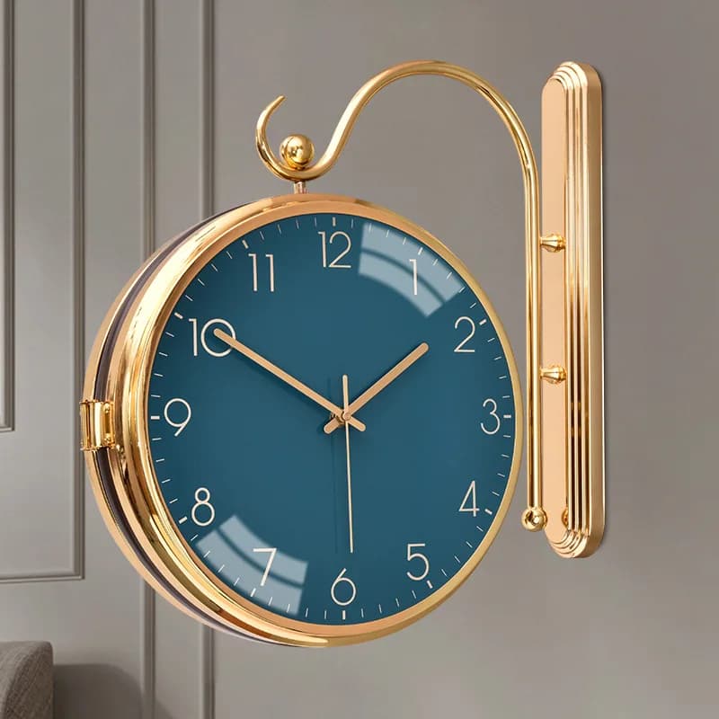 Orologio di lusso dal design creativo a doppia faccia, pendolo, arte, moda, mobili in stile moderno, soggiorno, orologio da parete, decorazione della casa