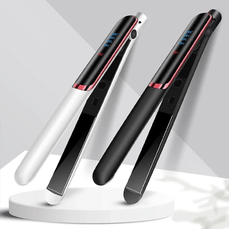 Professional tools of the beauty salon: two-in-one straightening and curling hair dryer, quick heating straightening iron