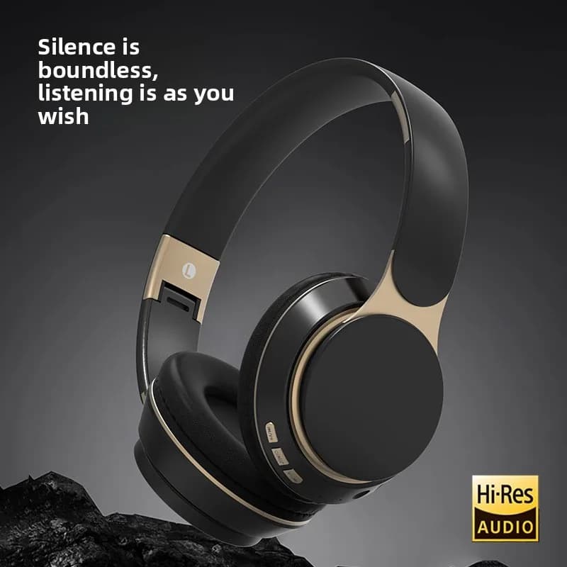 Foldable and telescopic stereo Bluetooth headphones with card holder, direct sale from factory, popular model.