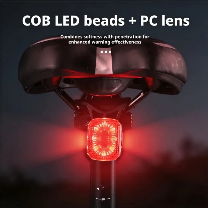 Smart Bike Tail Light Vibration Brake Sensor LED Bicycle Rear Light Auto Brake Warning Lamp for MTB Road Bike Night Riding 2026