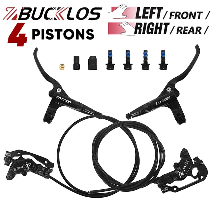 BUCKLOS 4 Pistoni MTB Freno Idraulico 850/1630mm Anteriore Posteriore Freno A Disco Della Bicicletta E-Bike Mountain Bike Freno Idraulico Parte Della Bicicletta