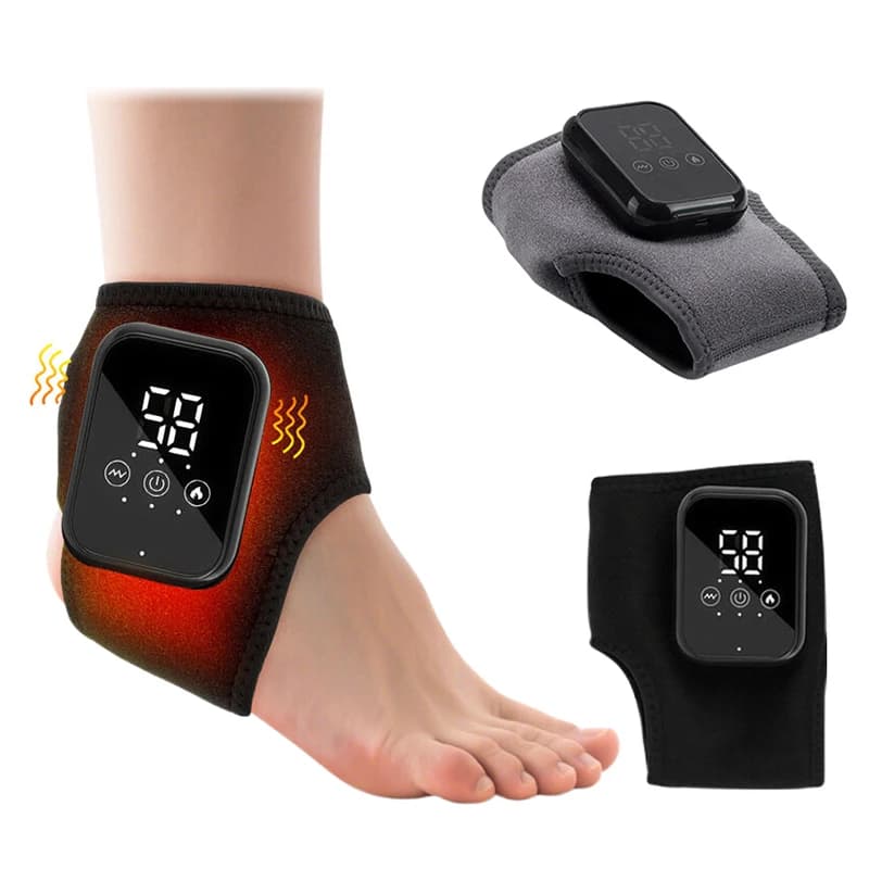 Foot Heat Massager Hot Compress Vibration Massage Ankle Guard Band Carpal Tunnel Hand Foot Protection Tool Ankle Support Brace