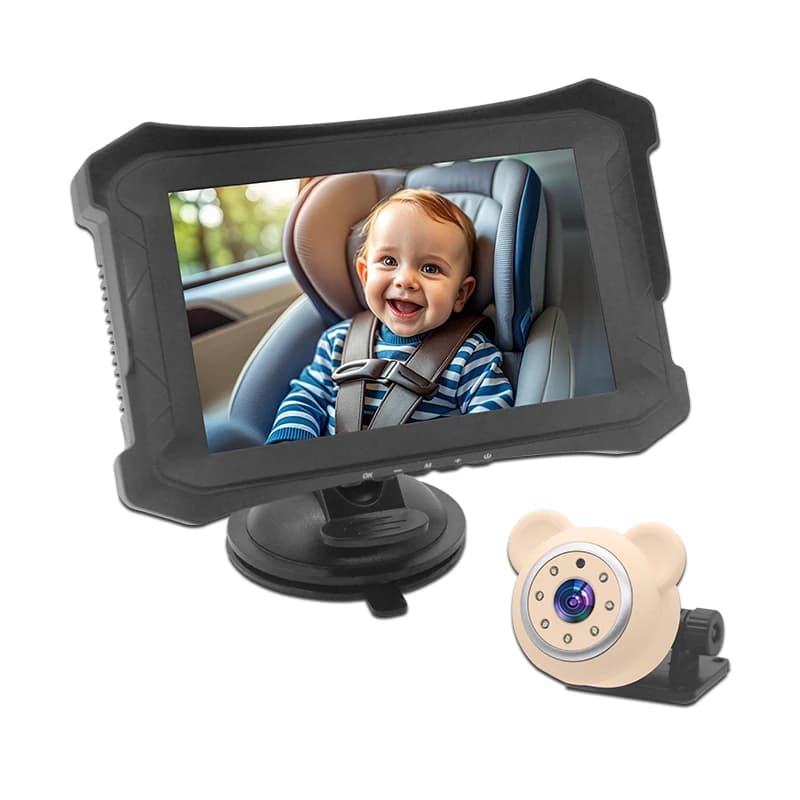 Telecamera per baby monitor per auto 1080P Starlight Visione notturna Telecamera per retrovisione Telecamera per retrovisione Schermo IPS da 5 pollici Display per specchio per auto per bambini