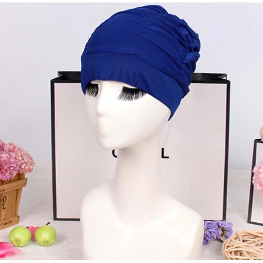 Large Long Hair Waterproof Turban Elastic Fabric Ear Protect Swim Pool Hat Swimming Caps Diving Hat