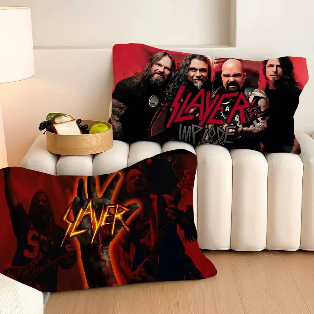 Cuscino in poliestere ad asciugatura rapida S-Slayer H-Heavy M-Metal Band - Doppio uso per viaggi e casa, leggero e compatto