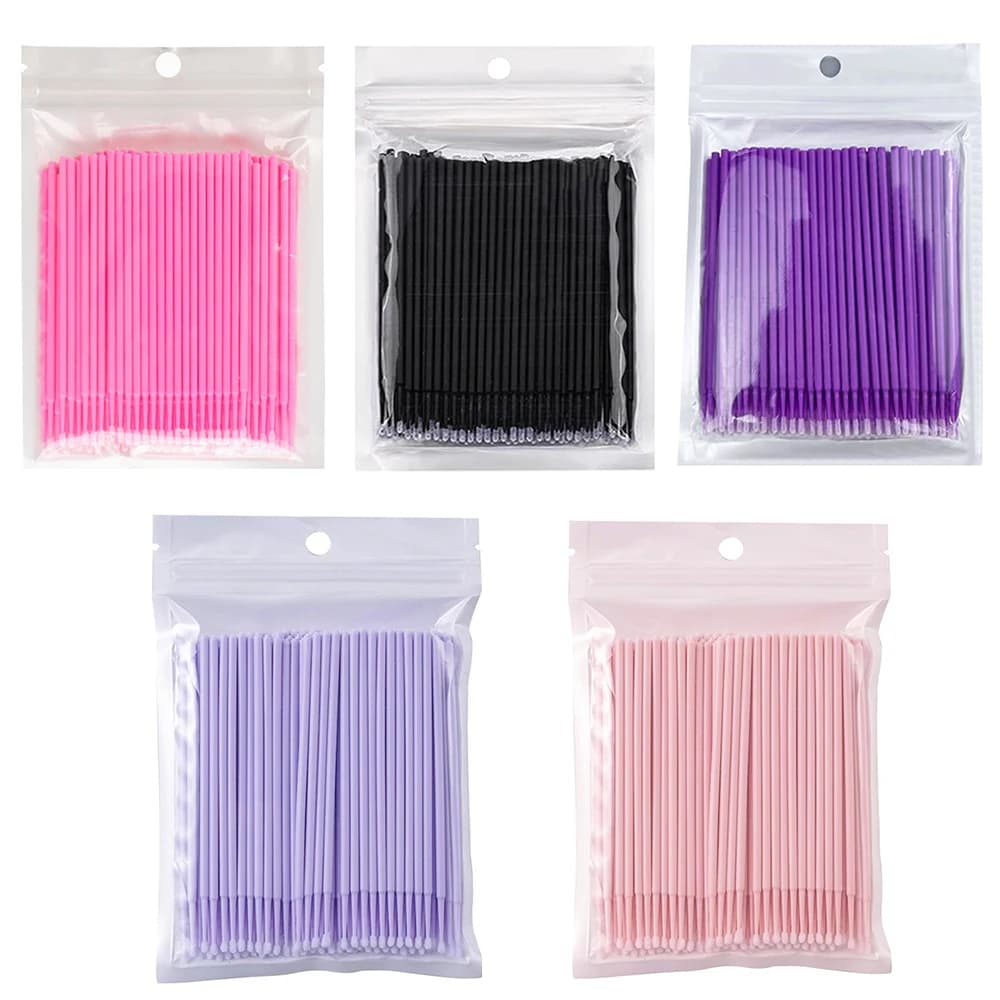300/2000 pz MicroBrush Spazzole per la Pulizia delle Ciglia, Strumenti Individuali per Extension Ciglia, Bastoncini per la Rimozione delle Ciglia, Micro Pennelli per il Trucco
