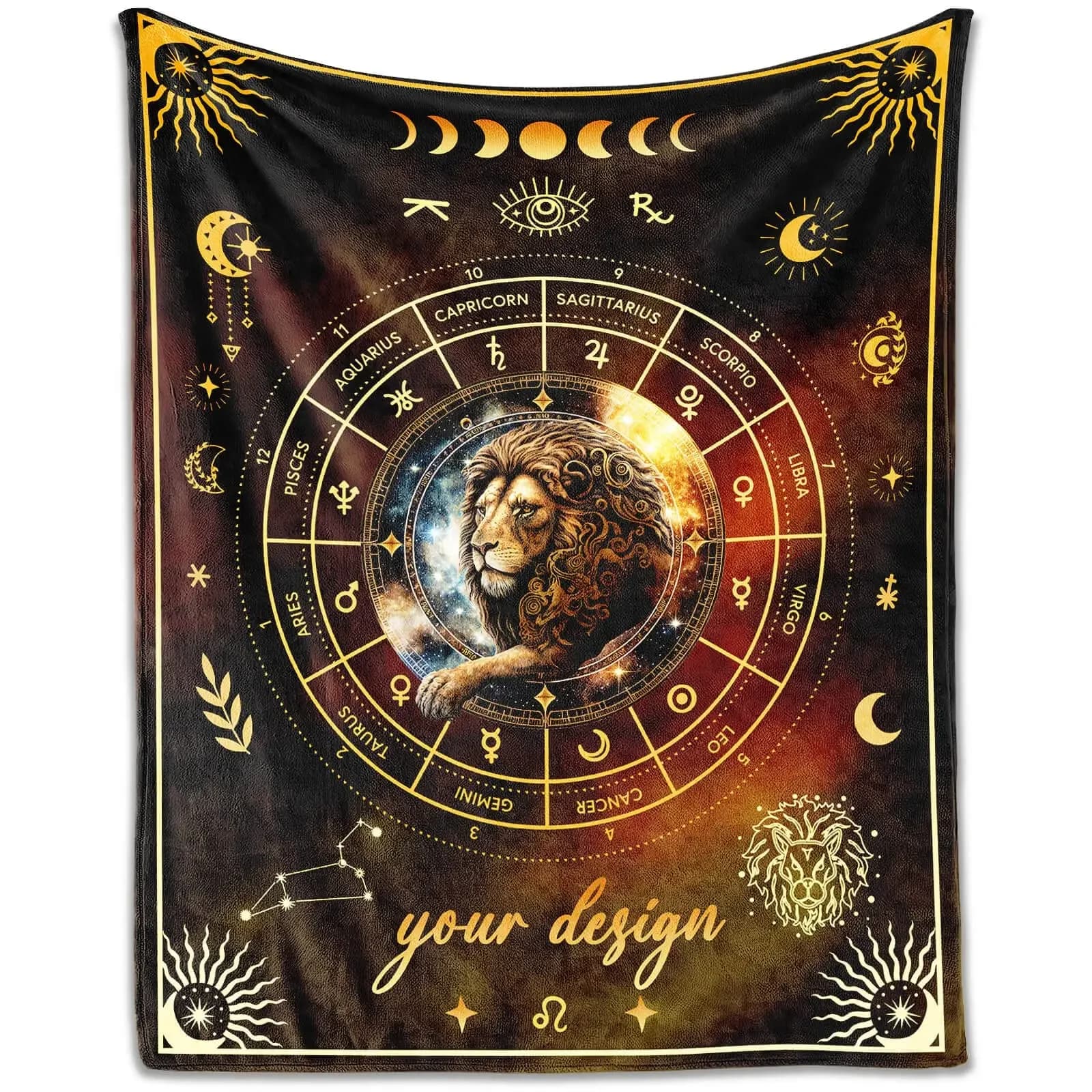 Coperta Rettangolare in Flanella con Segni Zodiacali e Carte dei Tarocchi, per Amanti, Compleanni, Anniversari, Festival, Decorazione per Camera da Letto