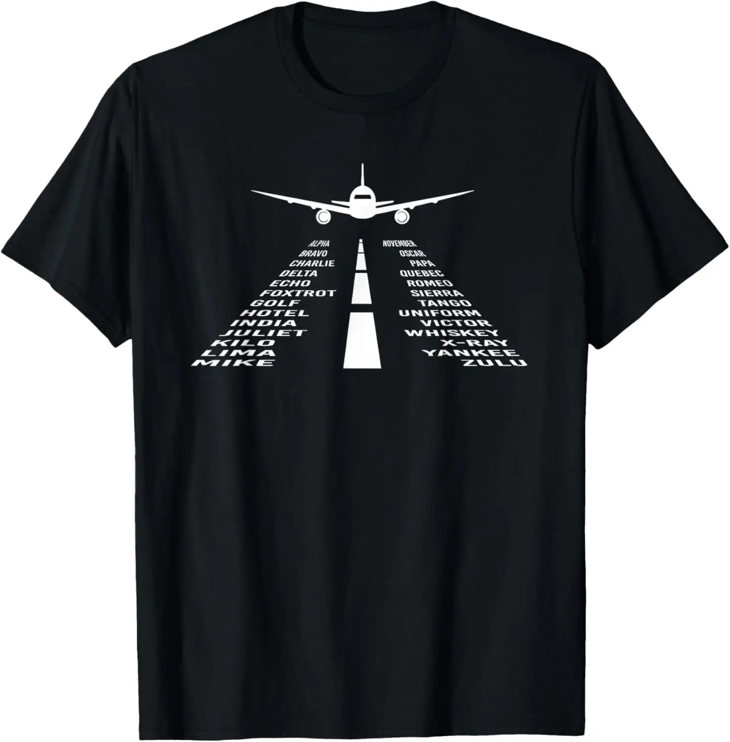 Phonetic Alphabet T-Shirt - Unisex Adult, Black, Short Sleeve, Small, Classic Fit Summer Short-Sleeved Breathable Sweat-Wicking