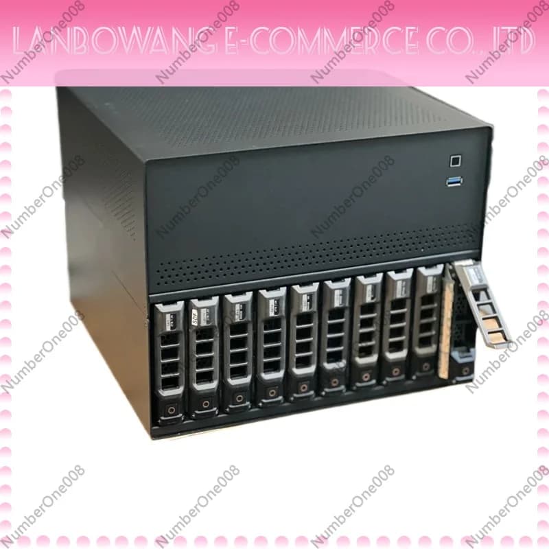 Desktop 10-Bay NAS Enclosure for Micro-ATX Motherboard and 1U Power Supply, Hot Swap 10 Drive Bays Storage Chassis