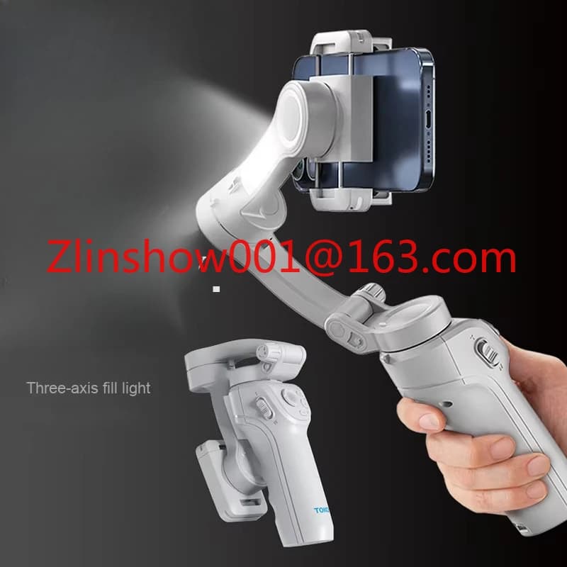 Stabilizzatore a tre assi Gimbal Selfie Stick portatile Caratteristiche anti-vibrazione per il monitoraggio del viso per il telefono in streaming live