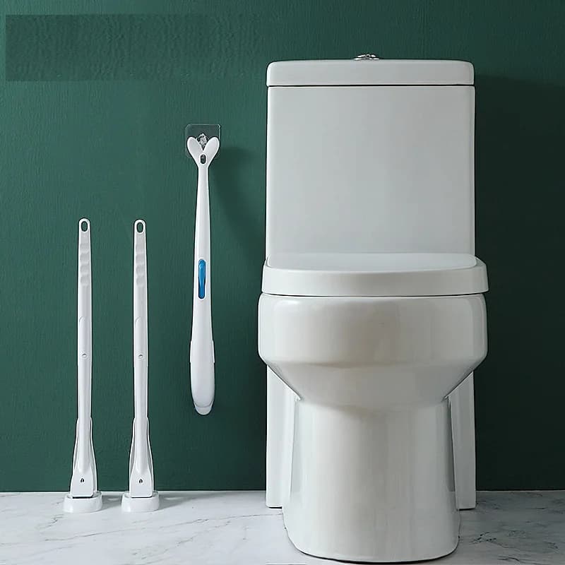 Set di scopino per wc usa e getta con 12 ricariche sistema di pulizia della toilette risciacquabile con alternativa di candeggina incorporata per la casa