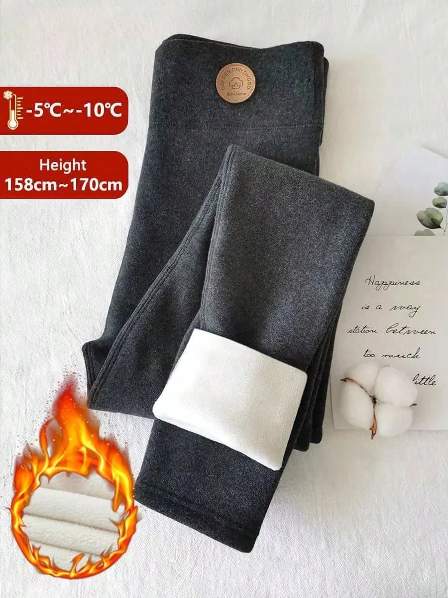 Women's Winter Leggings Thermal Velvet Cotton Slimming Tights with Fleece Pant Grey Stretch Gray Thick Warm Thermo Leggings for