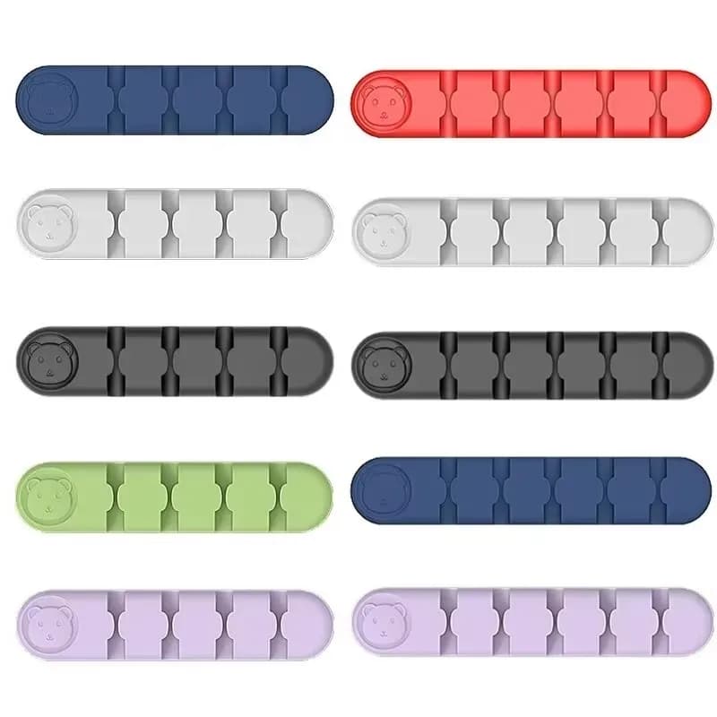 4/6 Slot per cavi USB Organizzatore di cavi Gestione Supporto per cavi Avvolgicavo Clip in silicone ordinate per la protezione degli auricolari della tastiera del mouse
