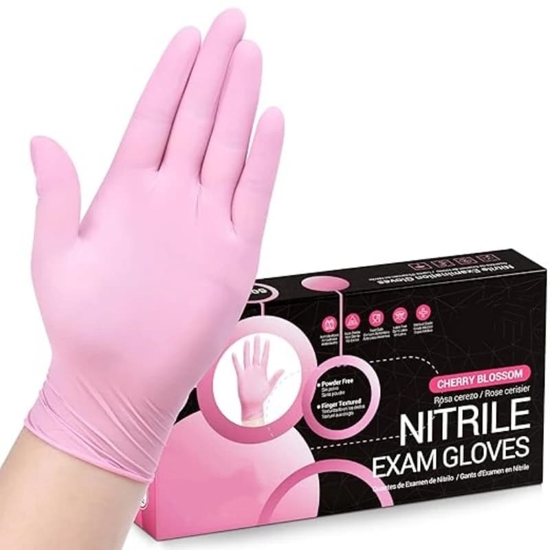 20/50/100PCS Guanti in nitrile rosa Guanti monouso in polvere e senza lattice Guanti per tatuaggi Donna Salone di bellezza Cucina Cucina Guanti per tinture per capelli