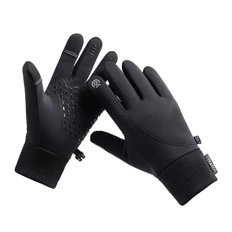 CHRLCK Men's Waterproof Cycling Gloves Women Fleece Full Finger Bicycle Gloves Wear-resistant Touchscreen Riding Gloves Unisex