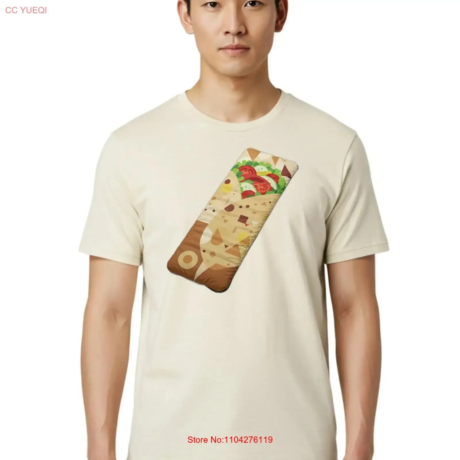 Pizza Sleeping Bag, 100% cotton, casual, summer, vintage, streetwear, top for everyday use