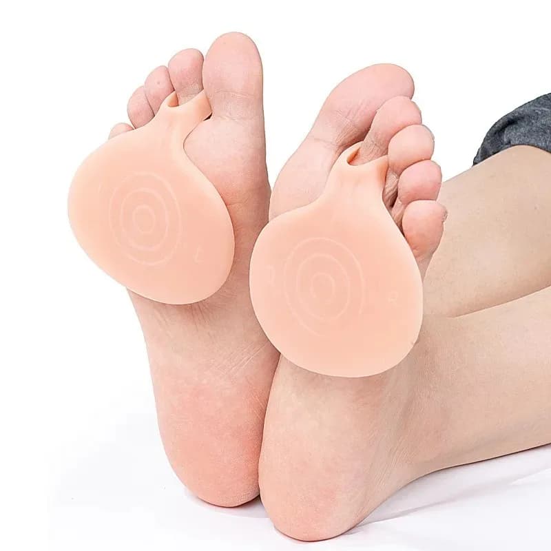 Silicone Gel Half Forefoot Insoles Oval Textured Shock Absorb Massage Soft Cushion Comfort Foot Protector Shoe Pads
