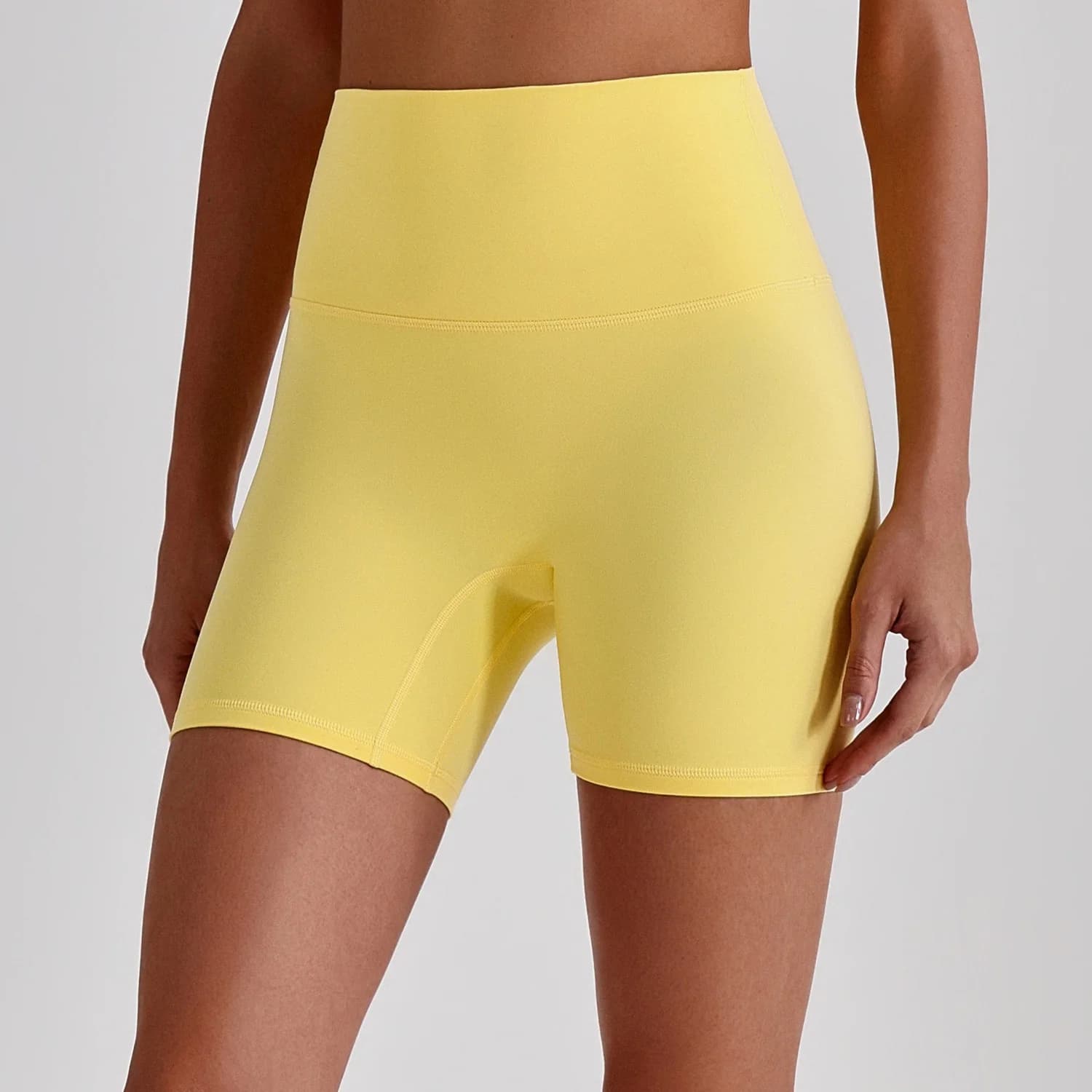 Pantaloncini Sportivi a Vita Alta Morbidi e Delicati sulla Pelle da Donna, per Fitness e Yoga, a Tre Quarti, Effetto Push-Up, per Ciclismo