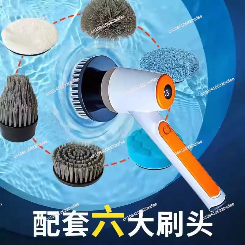 [IPX9 impermeabile] Spazzola elettrica per acquario con manico lungo, pulizia dell'acquario, pulizia del vetro, parete interna, nessun strumento per doppie morte