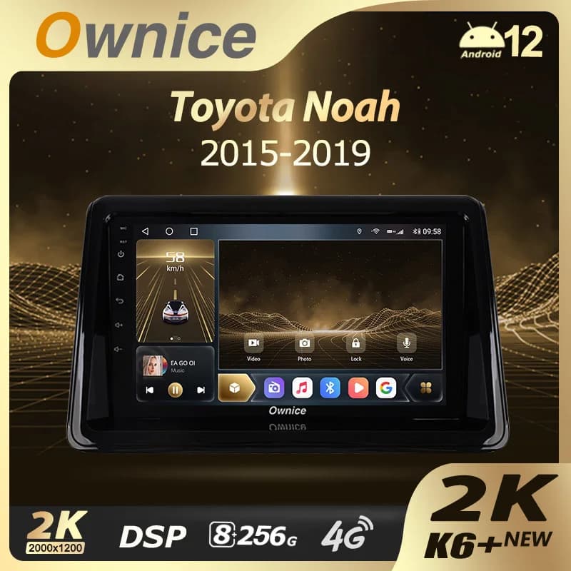 Ownice K6 + 2K per Toyota Noah Voxy R80 2014 - 2021 Autoradio Lettore video multimediale Navigazione GPS stereo Android12 No 2din DVD
