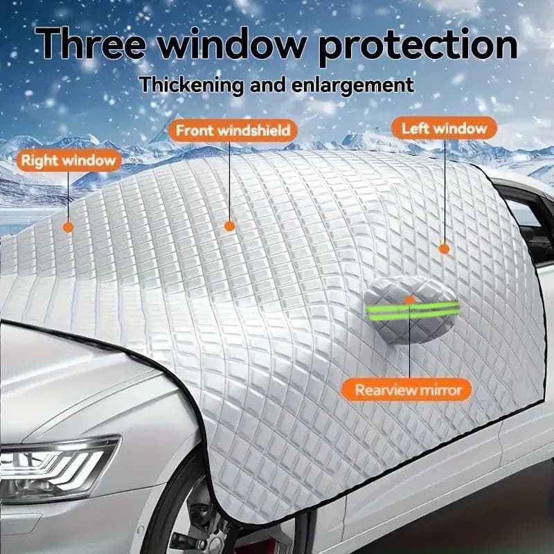 Copertura Antineve Universale per Parabrezza Auto, Quattro Stagioni, Protezione da Gelo e Sole, Copertura Ispessita per Finestrini